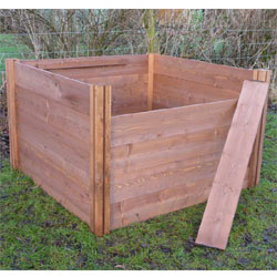 Superior BIG SQUARE Wooden Extendable Slot Down Compost Bin 75 x 120 x 120cm