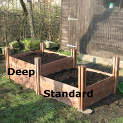 Raised Beds With Tall Posts - LONG DEEP - 45cm depth with 60cm Posts