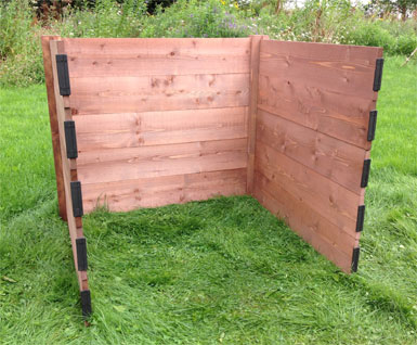 Superior Big Square Twin Wooden Compost Bin Extendable Slot Down 75x235x120cm 