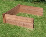 Long/Narrow Wooden Raised Bed Wide Extension Module - 72 x 120cm 