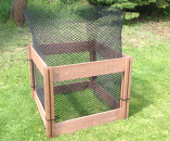 Superior Wooden Leaf Mould Compost Bin Space Saver Extension Module With Mesh Insert - 75cm High Posts